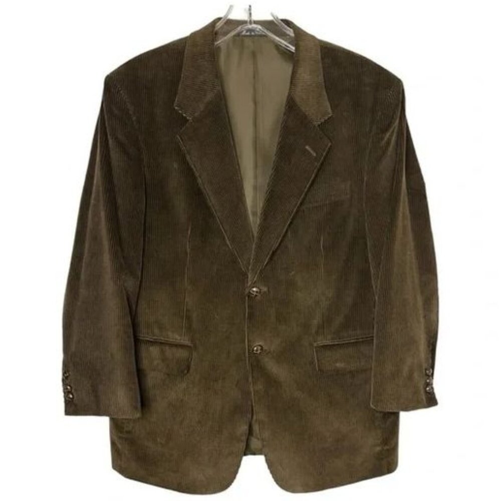 CALVIN AMERICA MEN'S VINTAGE PURE COTTON (2) BUTTON BROWN CORDUROY BLAZER